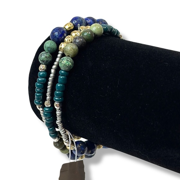 J.Jill Mixed Beaded Stretch Bracelet Set - NWT - Picture 4 of 7